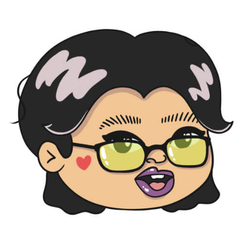 Avatar illustration of an East Asian person with glasses and a cleft lip